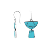 AE-6348-TQ Sterling Silver Earring With Turquoise Shell Jewelry Bali Designs Inc